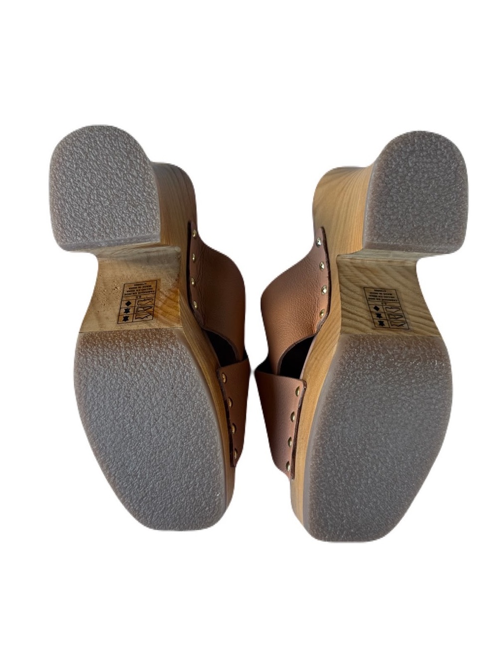 Free People Cognac Crisscross Leather Platform Mules - Picture 5 of 5